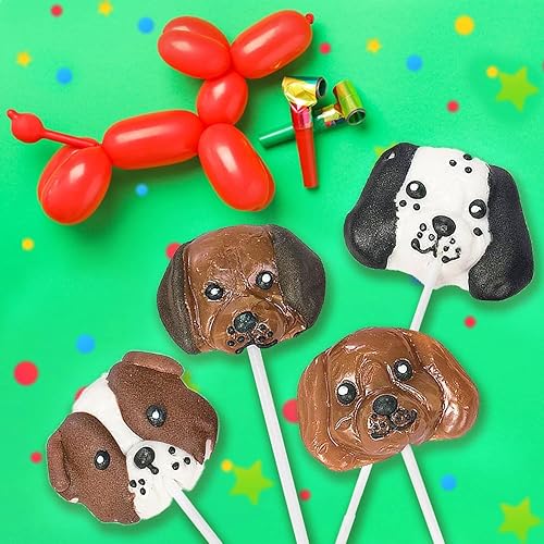 Miniatura 2 de Chupetes en forma de perro caramelos de cachorro para recuerdos de fiesta de cumpleaños bolsas de regalo para niños y bufé de dulces 12 paletas