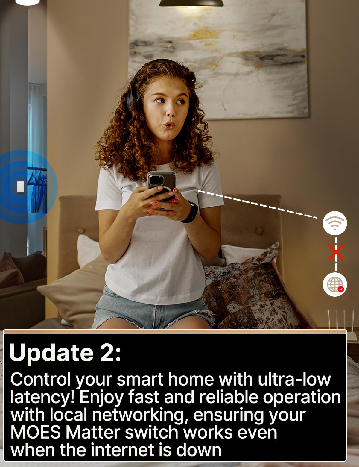 MOES Matter Smart Touch - Interruptor de pared con panel de vidrio, interruptor de pared Wi-Fi, necesita cable neutro, un solo polo, 2.4 GHz, temporizador y horario, control remoto y de voz con Alexa