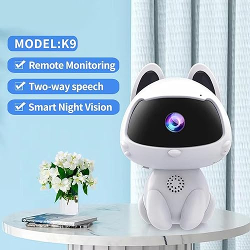 Miniatura 6 de VBESTLIFE Cámara de seguridad HD robot, monitoreo remoto WiFi inteligente interior mascota perro gato cámara, cámara de seguridad para el hogar,