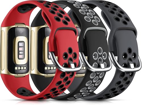 Maledan Compatible con Fitbit Charge 5 correas para mujeres y hombres paquete de 3 correas de silicona suave para Charge 5 accesorios de reloj