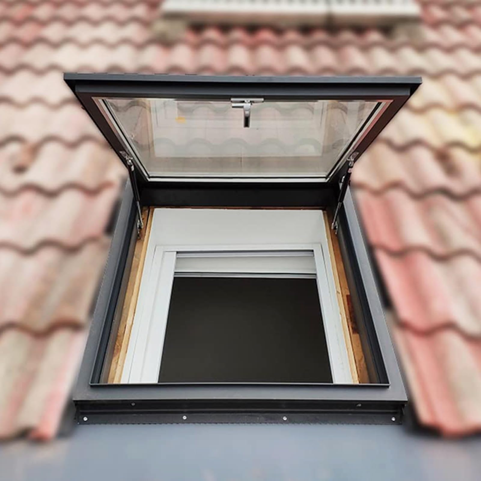 Lucernario per Tetto Finestre da Tetto Personalizzabili con Vetro Rinforzato, Lucernario in Alluminio per Tetti Piani/ a Falda, Finestra per Illuminazione Naturale di Vecchie Case/ Seminterrati(100x84