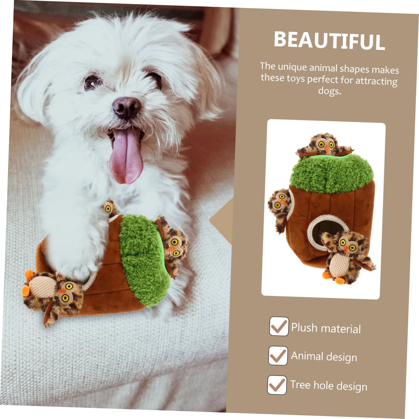 Kisangel 4pièces Set De Jouets Cachés Peluche Squeaky pour Chien Jouet Interactif De Recherche Molar Et Anti-déstructeur pour Chiots Et Chiens Actifs