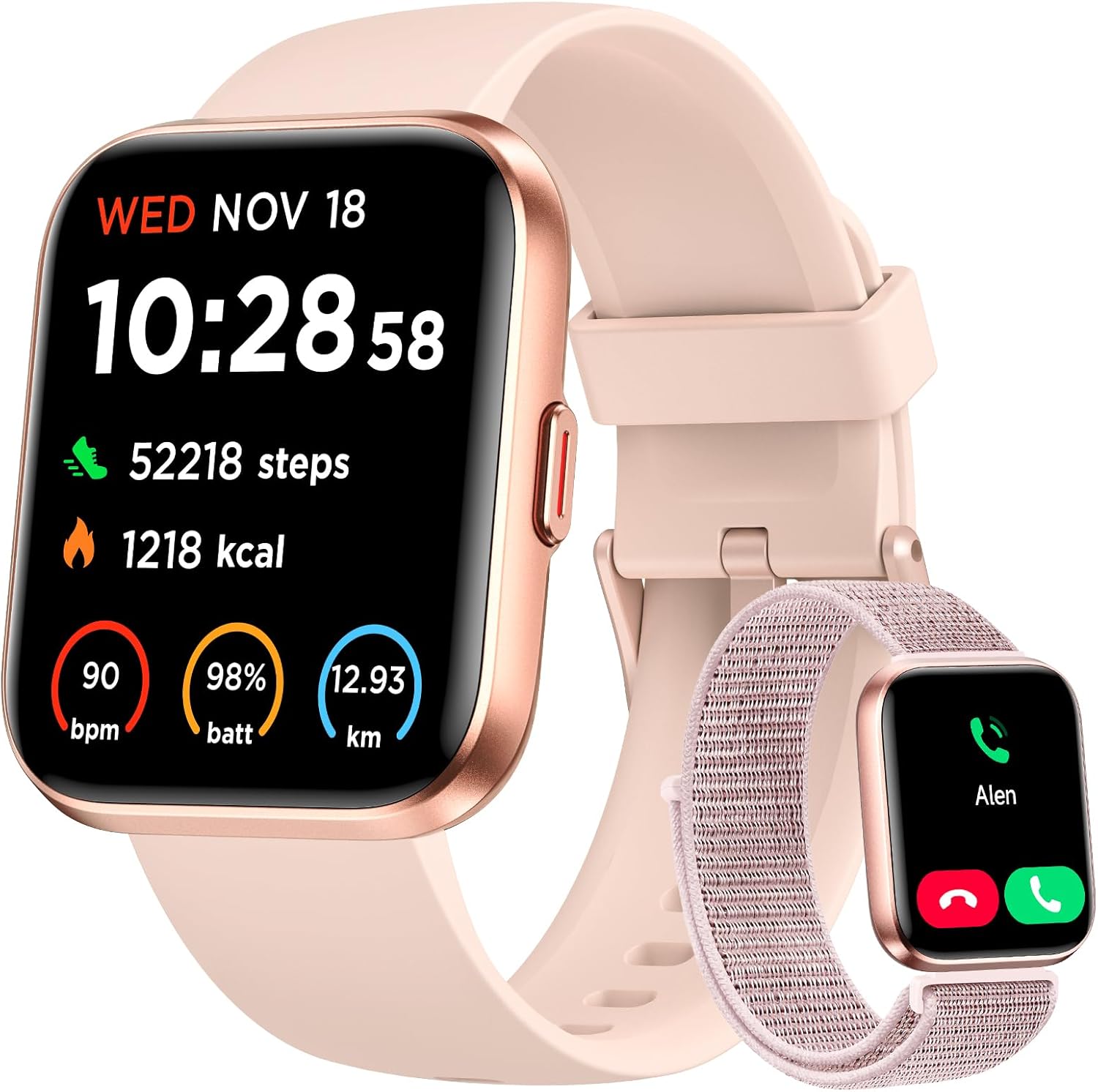 Smart Watch for Women, Answer/Make Calls, Alexa Built-in, 1.85″ Touch Screen Fitness Tracker for Android & iPhone, Heart Rate/Sleep/SpO2 Monitor Smartwatch, IP68 Waterproof 100+ Sport Modes, 2 Bands Smart Watch for Women, Answer/Make Calls, Alexa Built-in, 1.85″ Touch Screen Fitness Tracker for Android & iPhone, Heart Rate/Sleep/SpO2 Monitor Smartwatch, IP68 Waterproof 100+ Sport Modes, 2 Bands