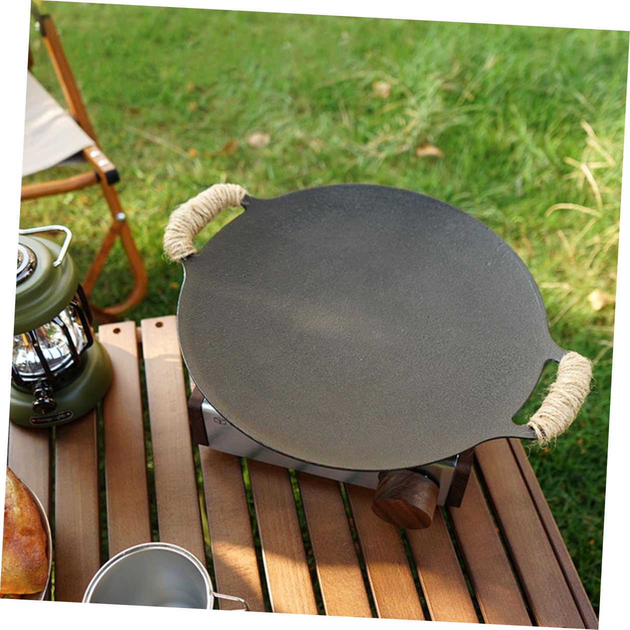 Sartén Antiadherente para Parrilla de Camping de Hierro para Bbq Familiar