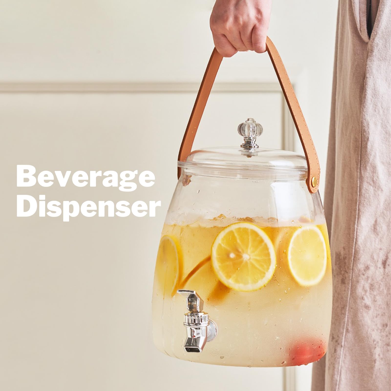 Distributeur de boisson 3 l en verre avec robinet pour boissons froides