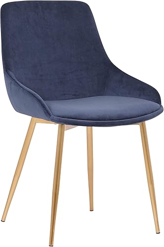 Armen Living Heidi - Silla decorativa de tela contemporánea para comedor, 18.5 pulgadas de altura, color azul