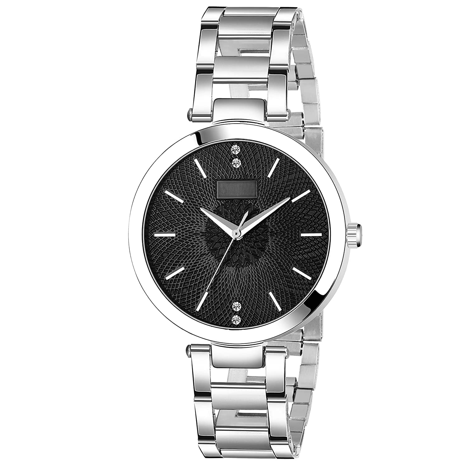Watch City Watch for Girl and Women Analogue Dial Womens Watch, Club Watches for Women and Girl Stainless Steel Belt Gift for Girl Friends | Wife |Sister|Silver Black (B0BNVKK537) Amazon Price History, Amazon Price Tracker