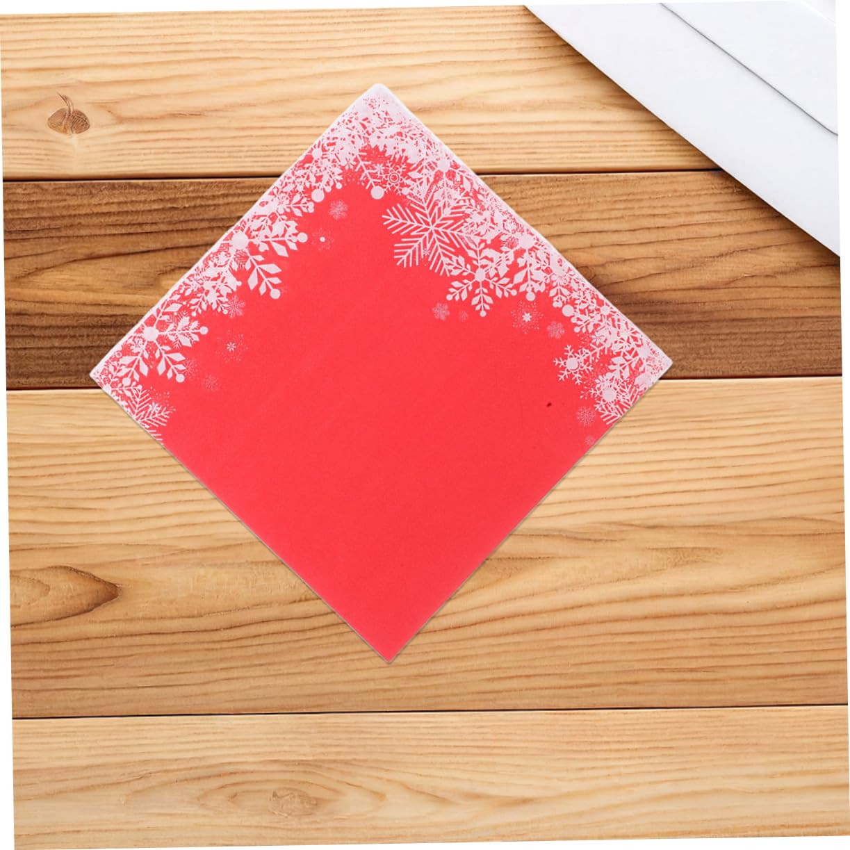 120piezas Servilletas Navideñas Rojas Copos de Papel Desechables para Fiesta de Invierno Decoración de Mesa Cena