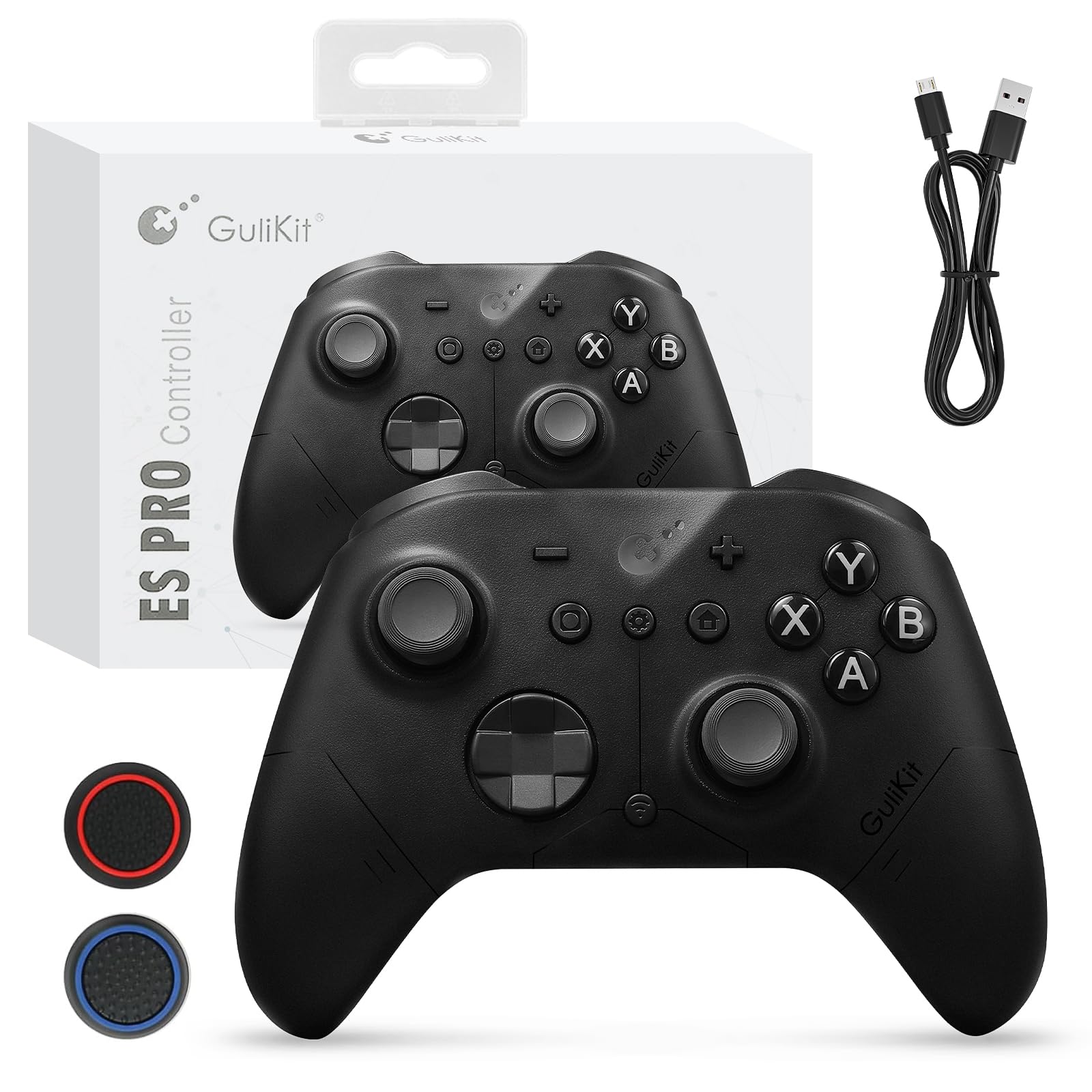 GuliKit ES PRO Controller Wireless per PC Switch 1/2 Android – Il Controller più Veloce con Latenza di 3,25 ms, Joystick TMR, 30 ore di Autonomia della Batteria e Funzione di Riattivazione