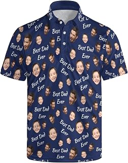 Funny Polo Shirt for Men Fashion Print Short Sleeve Golf Polos Shirts Quick Dry Performance Summer Shirt Golf Outfits