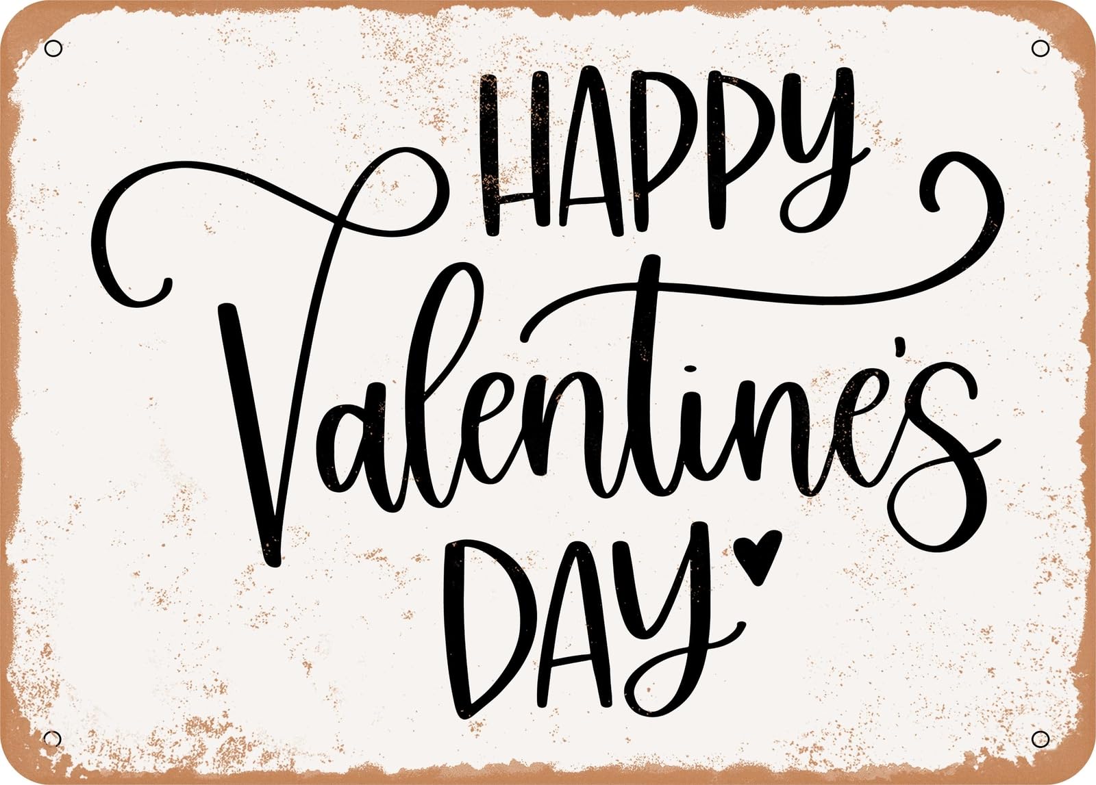 Miaomansenstore Metal Sign - Happy Valentines Day - 4 - Vintage Look Sign Home Decor