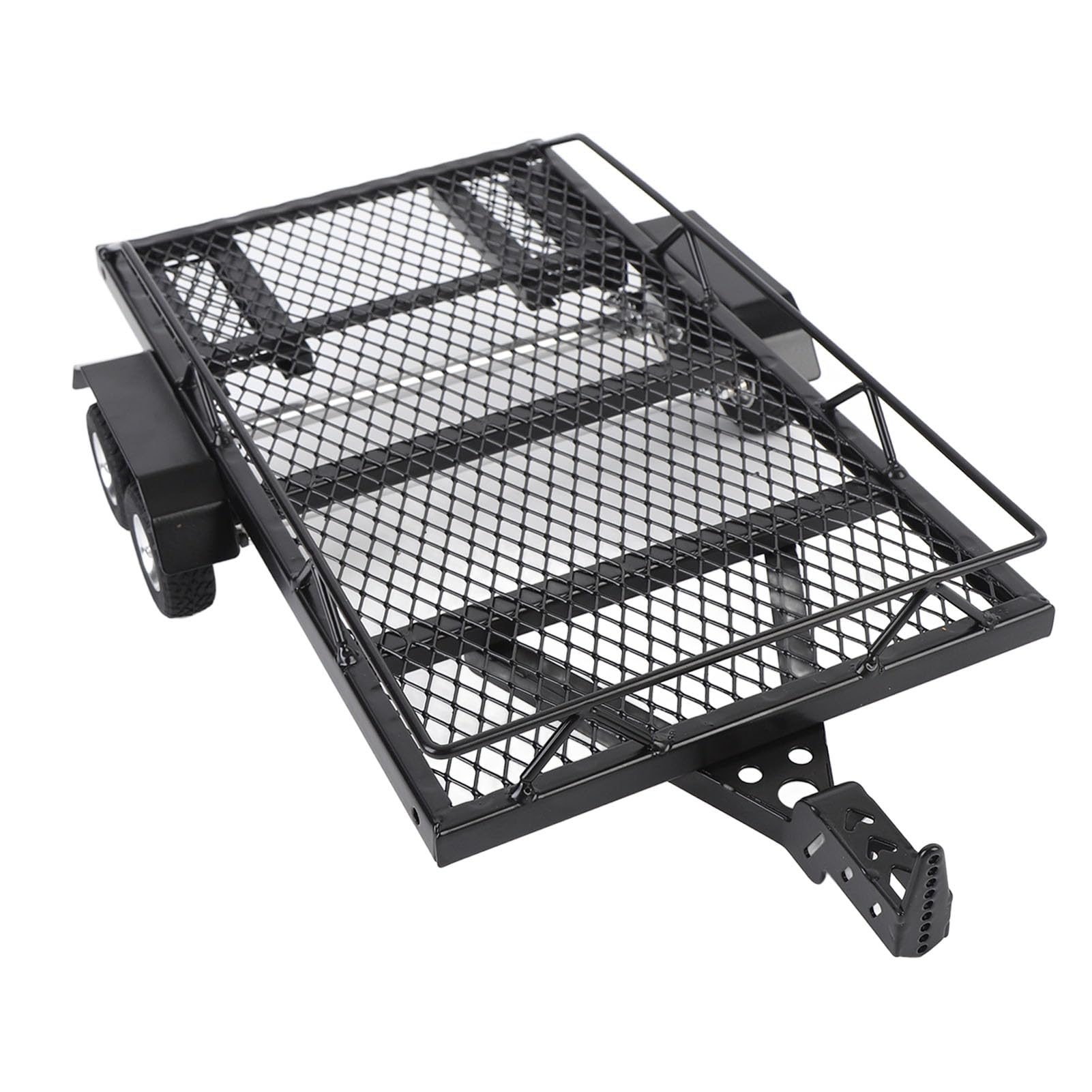 Remolque de Plataforma Plana RC, Alta Capacidad de Carga de Doble Eje, Kit de Remolque de Plataforma Plana de Metal Grande Hueco sin Costuras con Gancho para Orugas RC