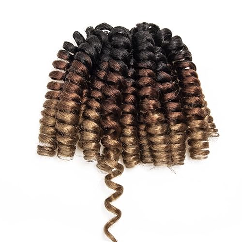 Miniatura 6 de Cabello jamaicano con ganchillo para mujeres negras, paquete de 6 unidades, 2 trenzas de pelo rizado corto rizado con ganchillo, extensiones de
