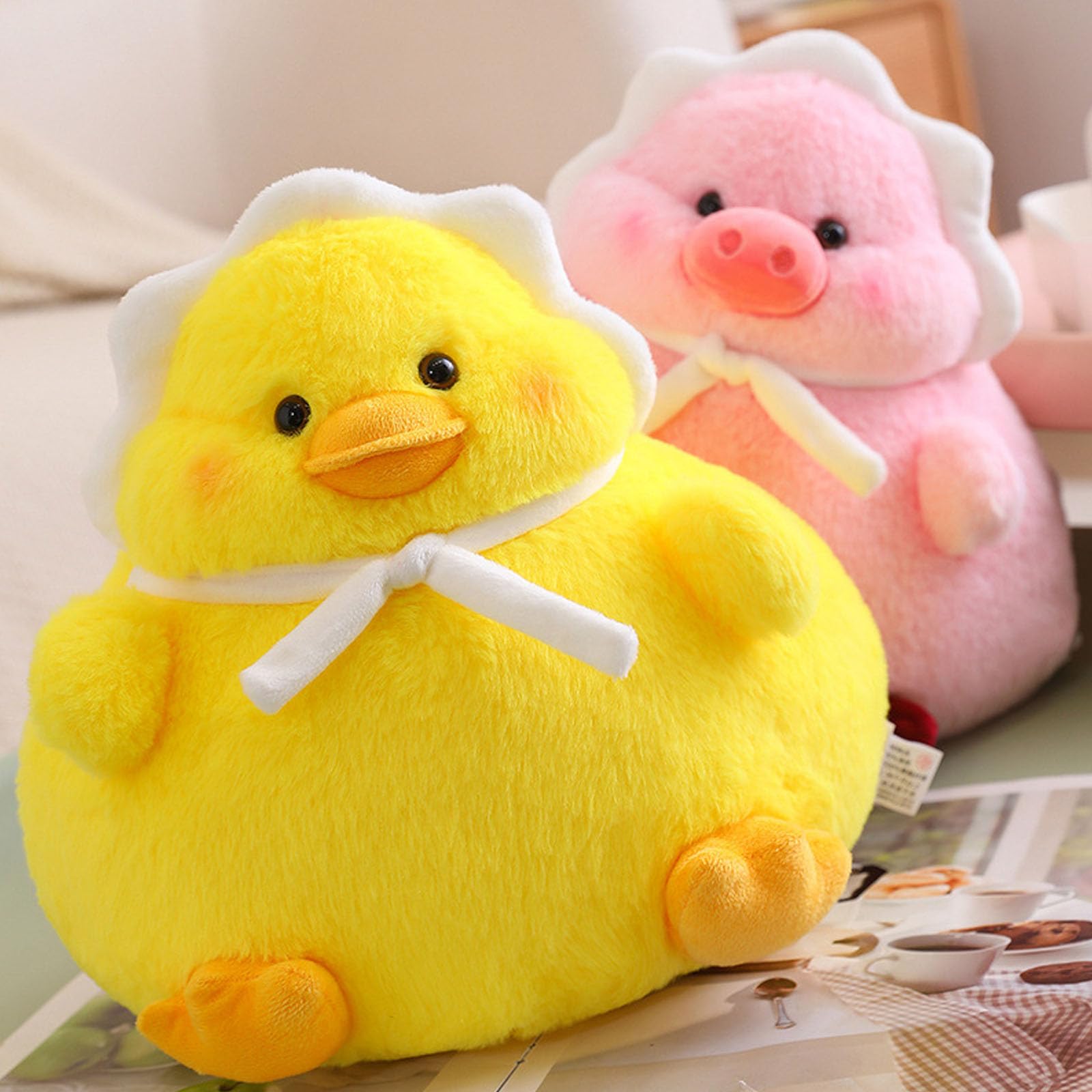 peluche, Peluche di peluche Duck & Hog, simpatico, cuscino for la decorazione domestica(Yellow,40cm)