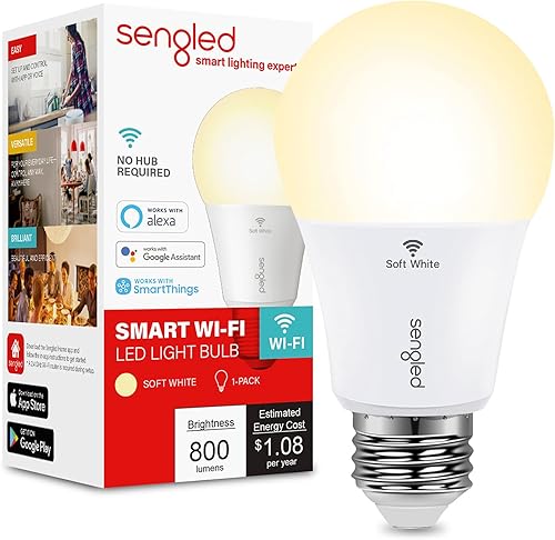Miniatura 9 de Sengled G2 Wi-Fi Bluetooth focos inteligentes, bombillas inteligentes que funcionan con Alexa y Google Assistant, bombillas LED que cambian de color