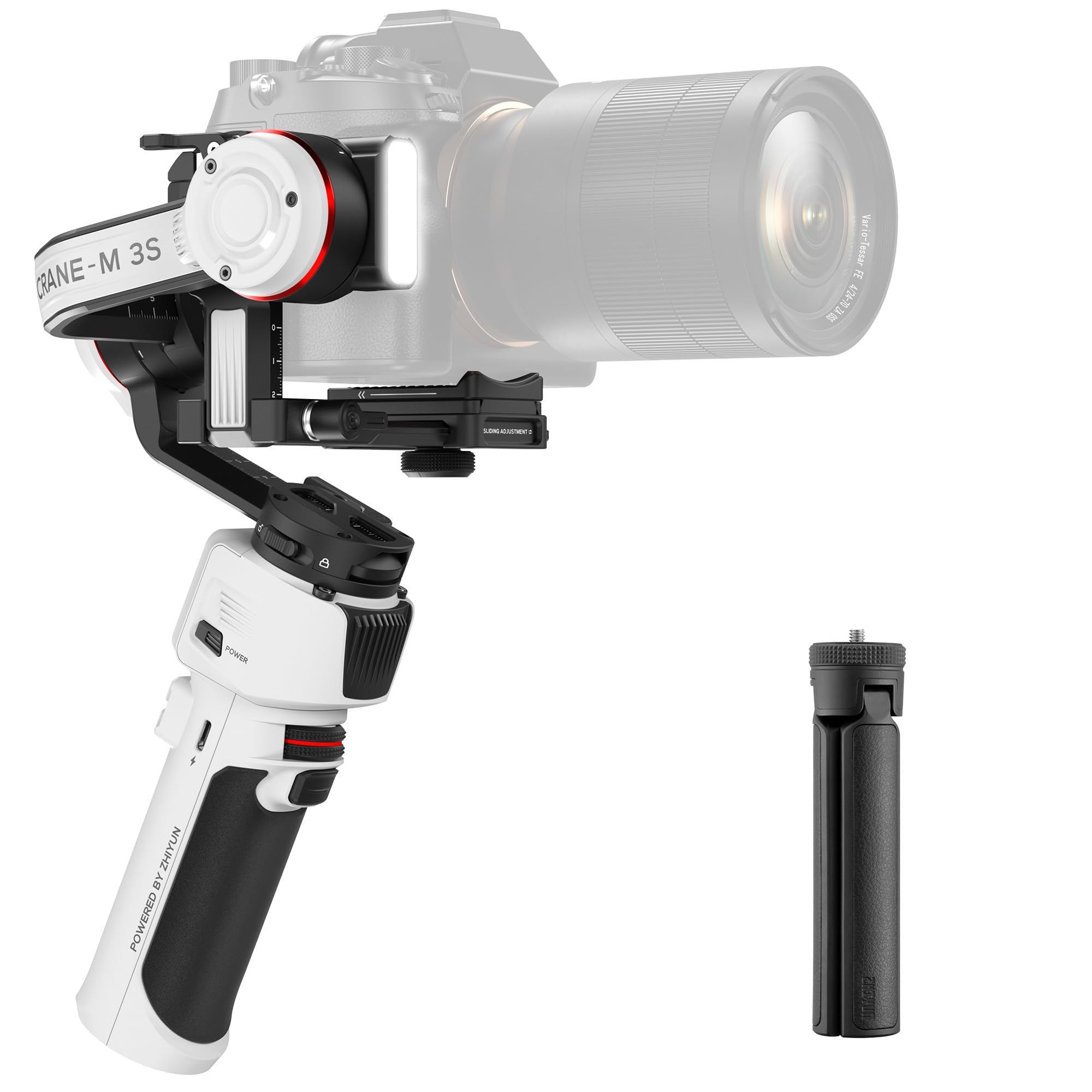 ZHIYUN Crane M 3S 3-Axis Handheld Gimbal Stabilizer for Mirrorless Camera Smartphone Action Cams, Phone Clip, All in One Design-image-48