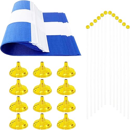 Miniatura 163 de WXTWK Paquete de 12 banderas argentinas de escritorio con base de soporte, decoración de celebración para eventos y eventos