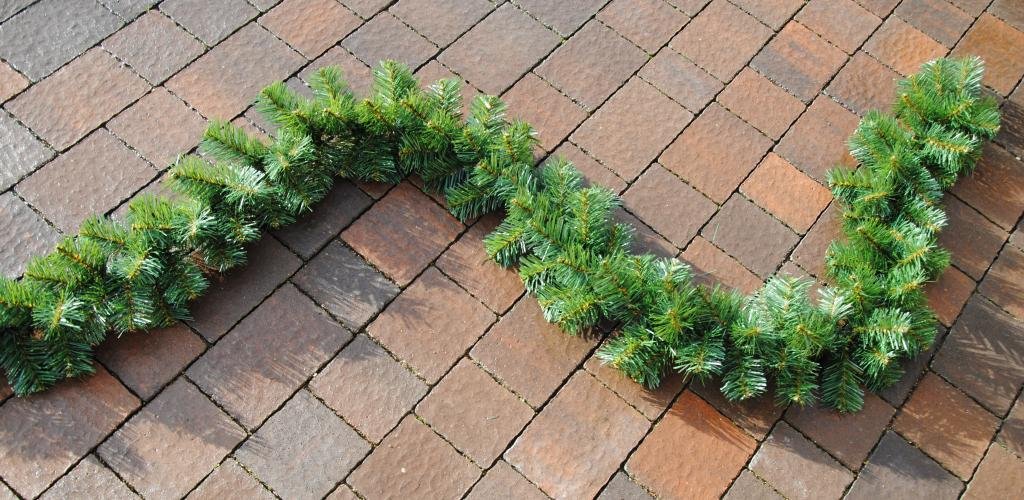 45 cm kerstkrans dikke kerstdecoratie groene witte