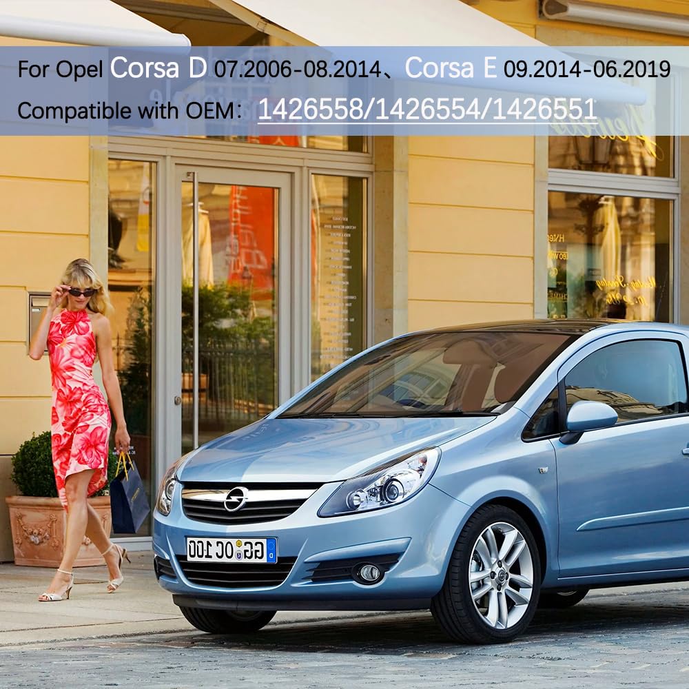Cristal de Espejo Izquierda Reemplazar para Opel Corsa D 07.2006-08.2014 Corsa E 09.2014-06.2019, Calentable Cristal de Retrovisor Exterior con Placa de Soporte y Accesorios