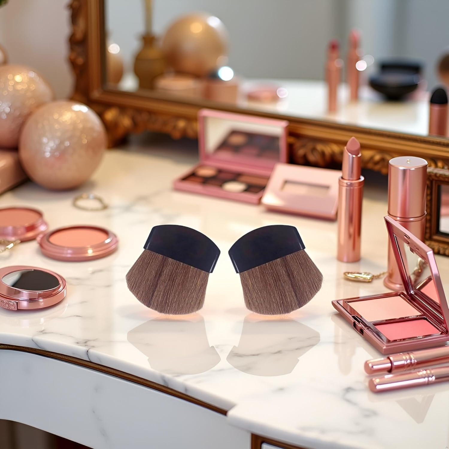 Mini Powder Blush Brush, 2Pcs Small Makeup Brush Facial Makeup Brush, Blush Brushes, Makeup Brushes and Tools