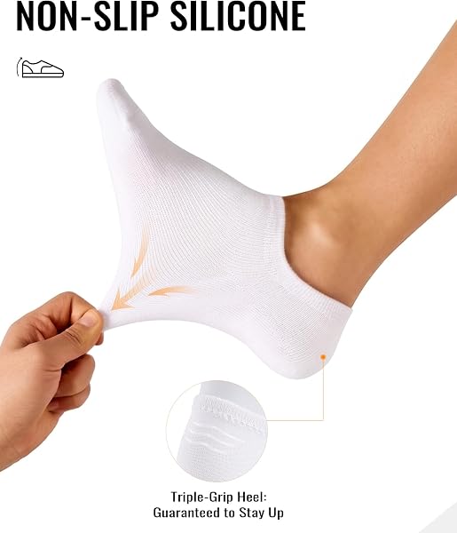 SukModen No Show Socks Women Men Non Slip Invisible Liners for Flats Breathable Cotton Low Cut Ankle Socks 6 Pairs Gift Box in use