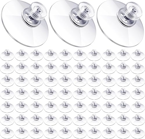 Miniatura 1 de Zopeal Ventosas adhesivas a granel con tornillos, tuerca de plástico de 1.575 pulgadas, almohadilla de ventosa de PVC transparente, soporte de