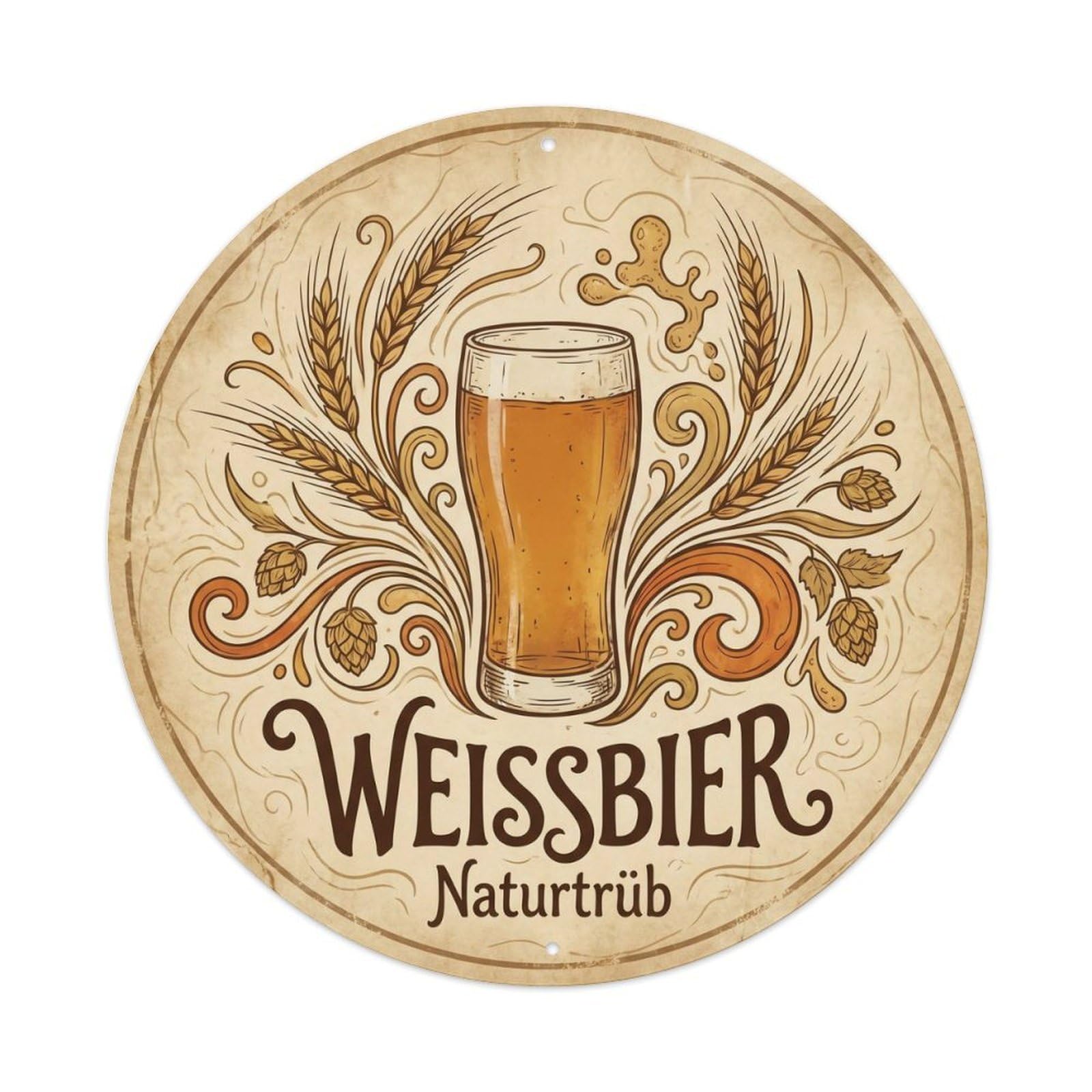 German Wheat Beer Ale Taproom Classic Copper Kettle Metal Tin Sign