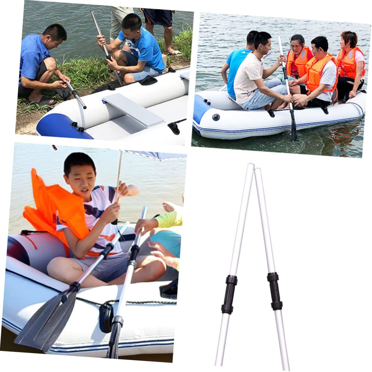 Mipcase Kayak Paddle Boat Oars 4pcs Aluminum Alloy Canoe Oars Easy Detachable Feature