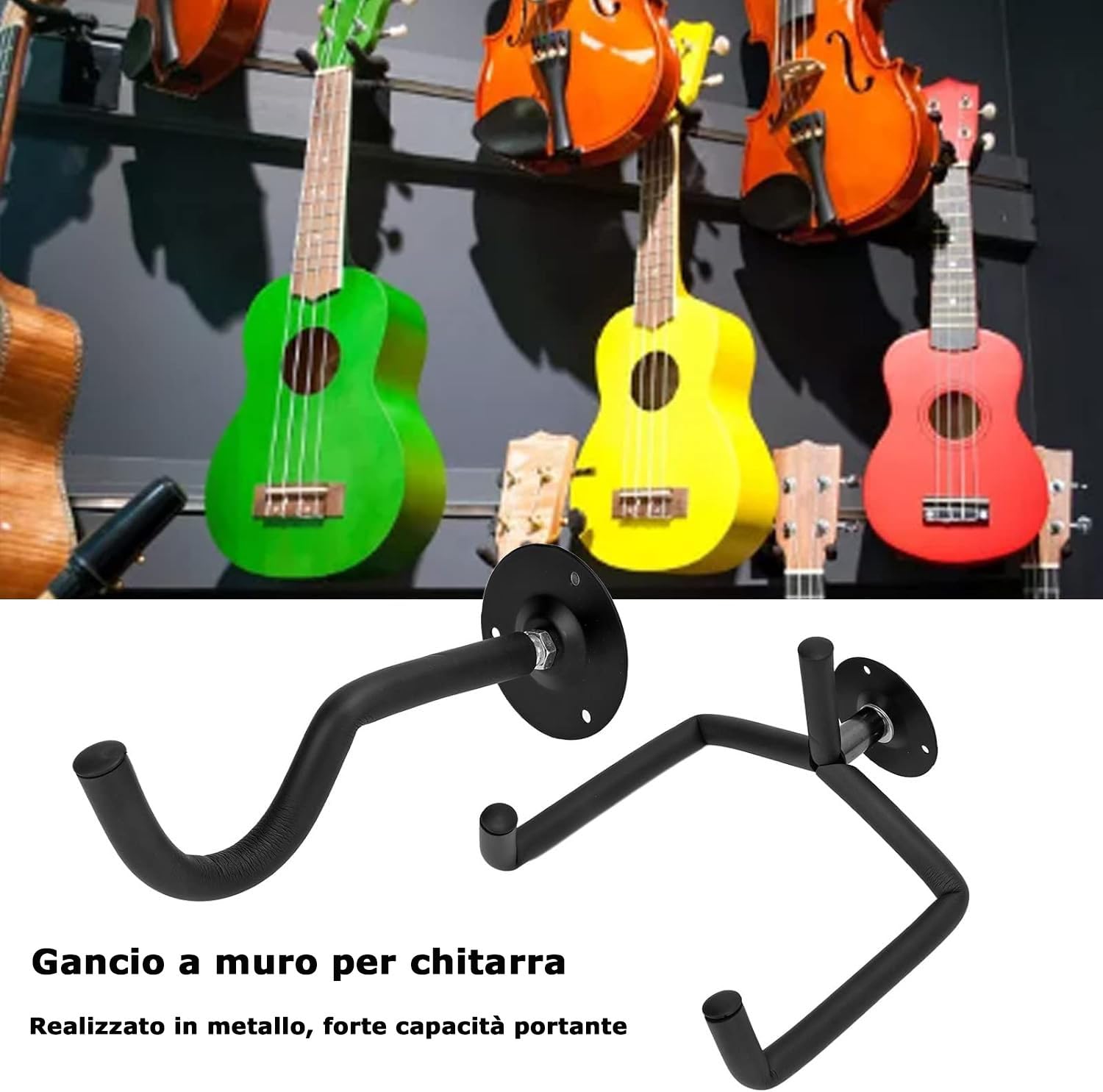 Wyświetlaczgitarowy Hak Poziomy Stojak Gitarowy Ścienny Wieszak Gitarowy Ze Śrubami Do Gitary Elektrycznej Ukulele