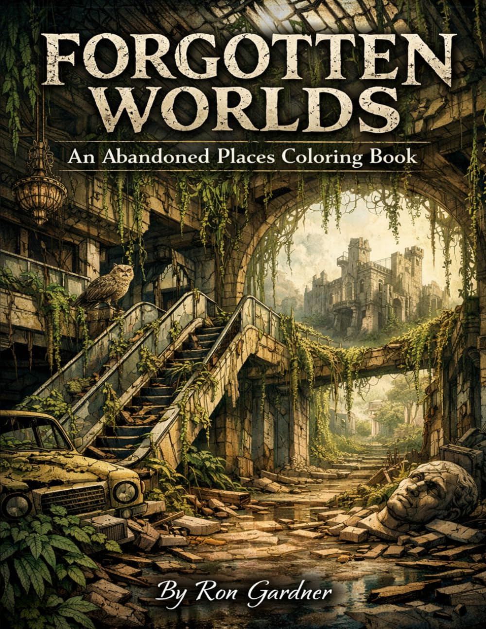 Forgotten Worlds - An Abandoned Places Coloring Book: Intricate Ruins, Lost Cities & Post-Apocalyptic Scenes for Adults (Abandoned and Forgotten Places Coloring Books)