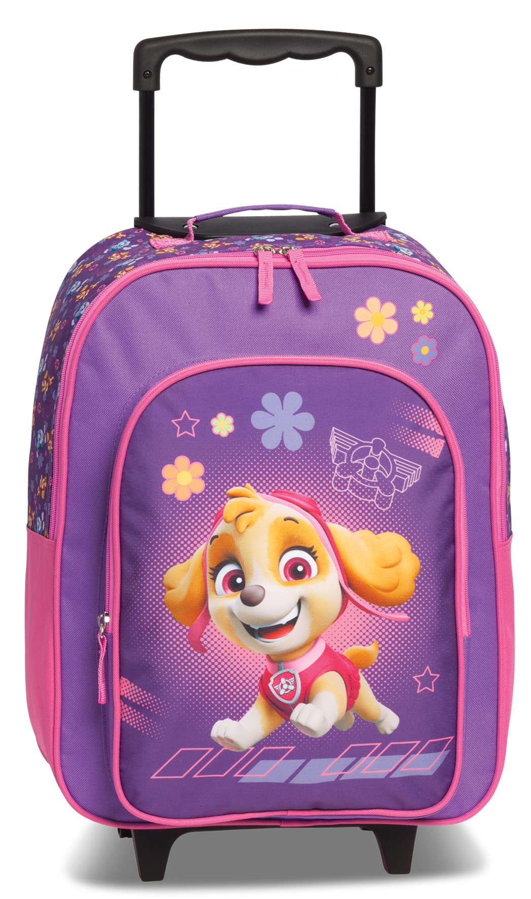 Fabrizio Paw Patrol Chase Marshall Skye Valise à roulettes pour enfant Polyester 32 x 42 x 16/21 cm Volume 17 l, Violet Skye, 42 cm, Bagages souples