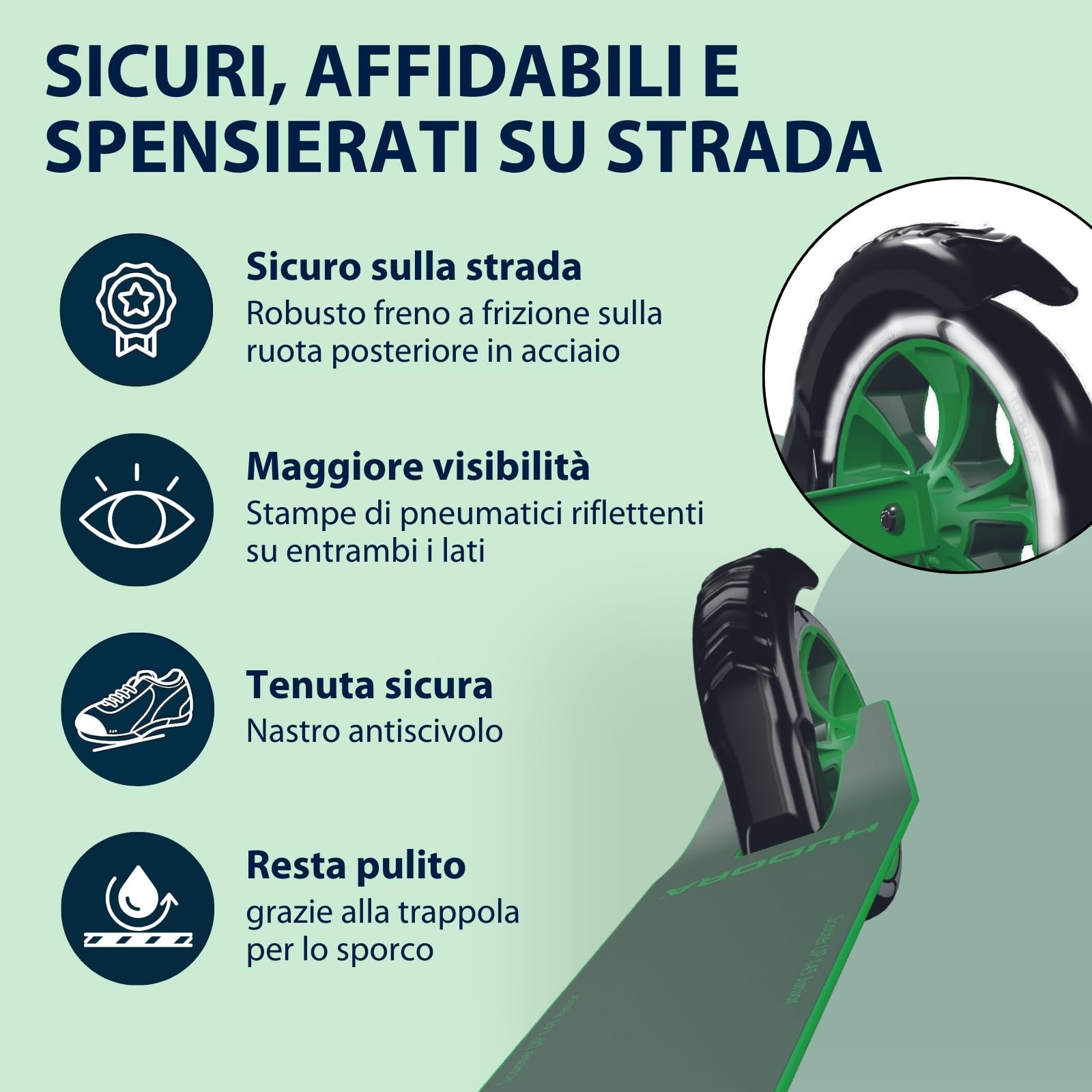 HUDORA Monopattino Up 145 Junior - Monopattino per bambini dai 3 anni sicuro e di qualità - Monopattino pieghevole con rotelle da 145 mm - Monopattino regolabile per ragazzi/e fino ai 60 kg