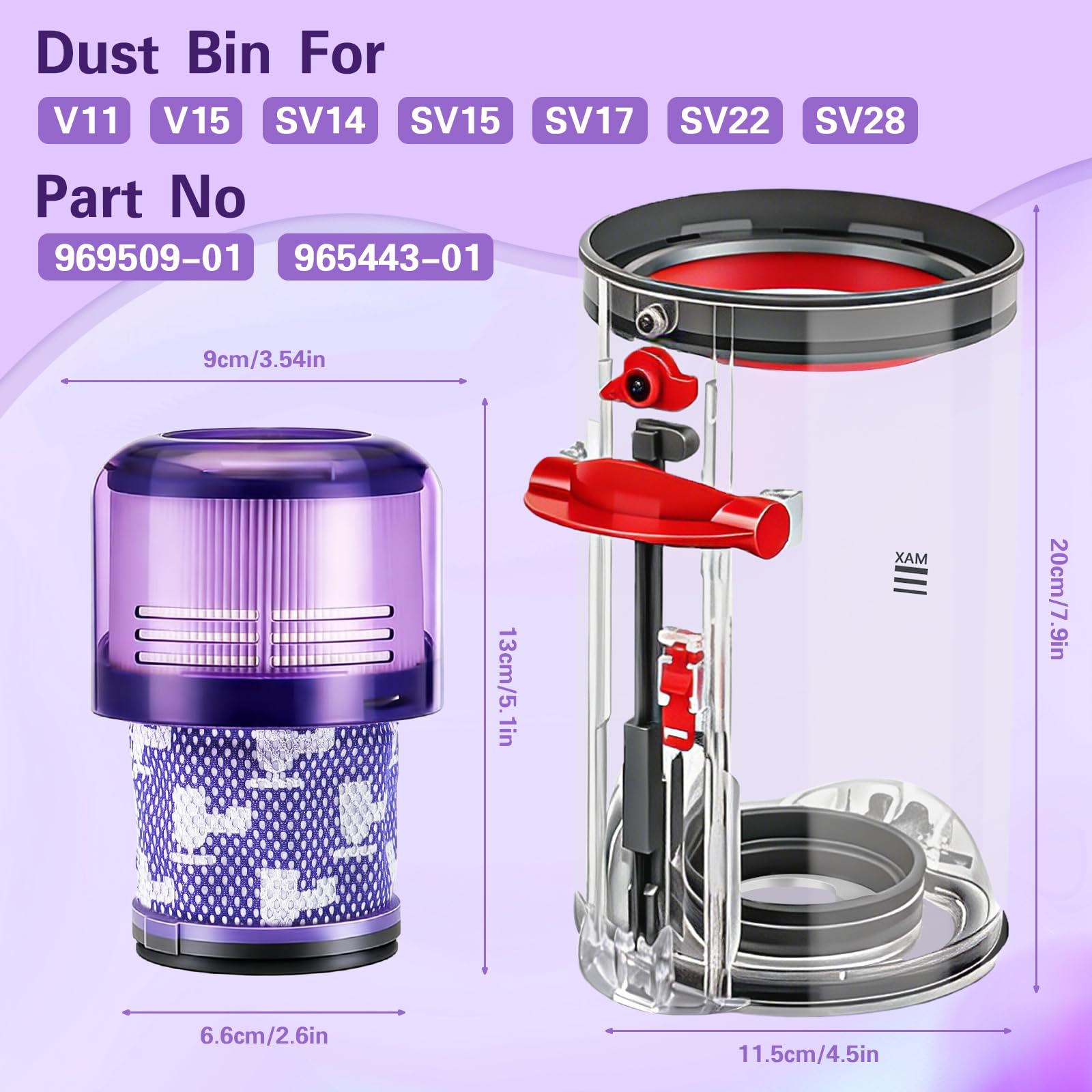 AIVORO Contenitore Serbatoio Per Dyson V11 V15 Cestello Ricambi SV14 SV17 SV15 SV22 SV28 Polvere Raccogli Filtri Filtro Rifiuti Accessori Alta Qualità Contenitori Cestino con spazzola