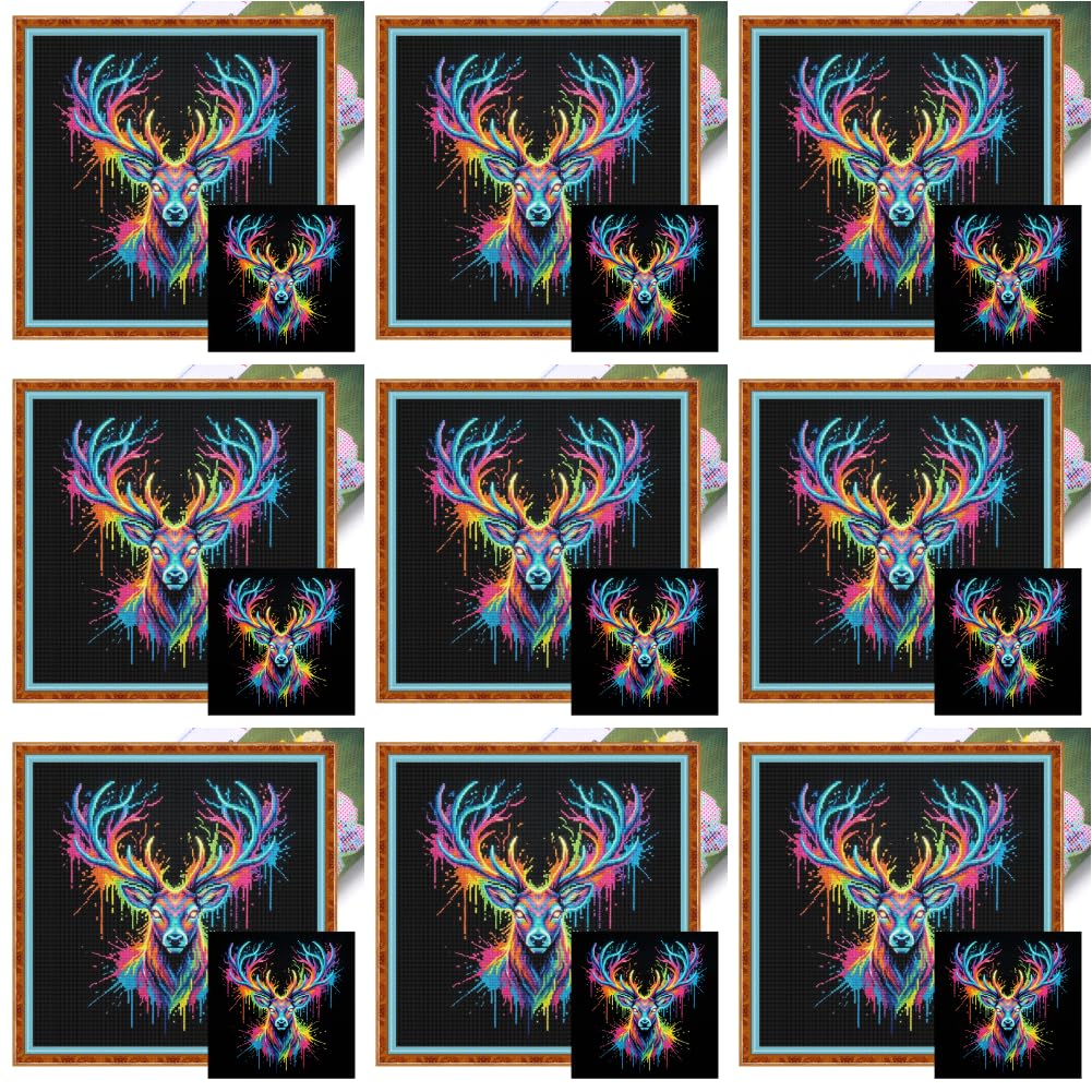 Animal Full 14CT Cross Stitch Horse Kit 11.81x11.81inch Needlework Embroidery Set for Beginners Home Decor