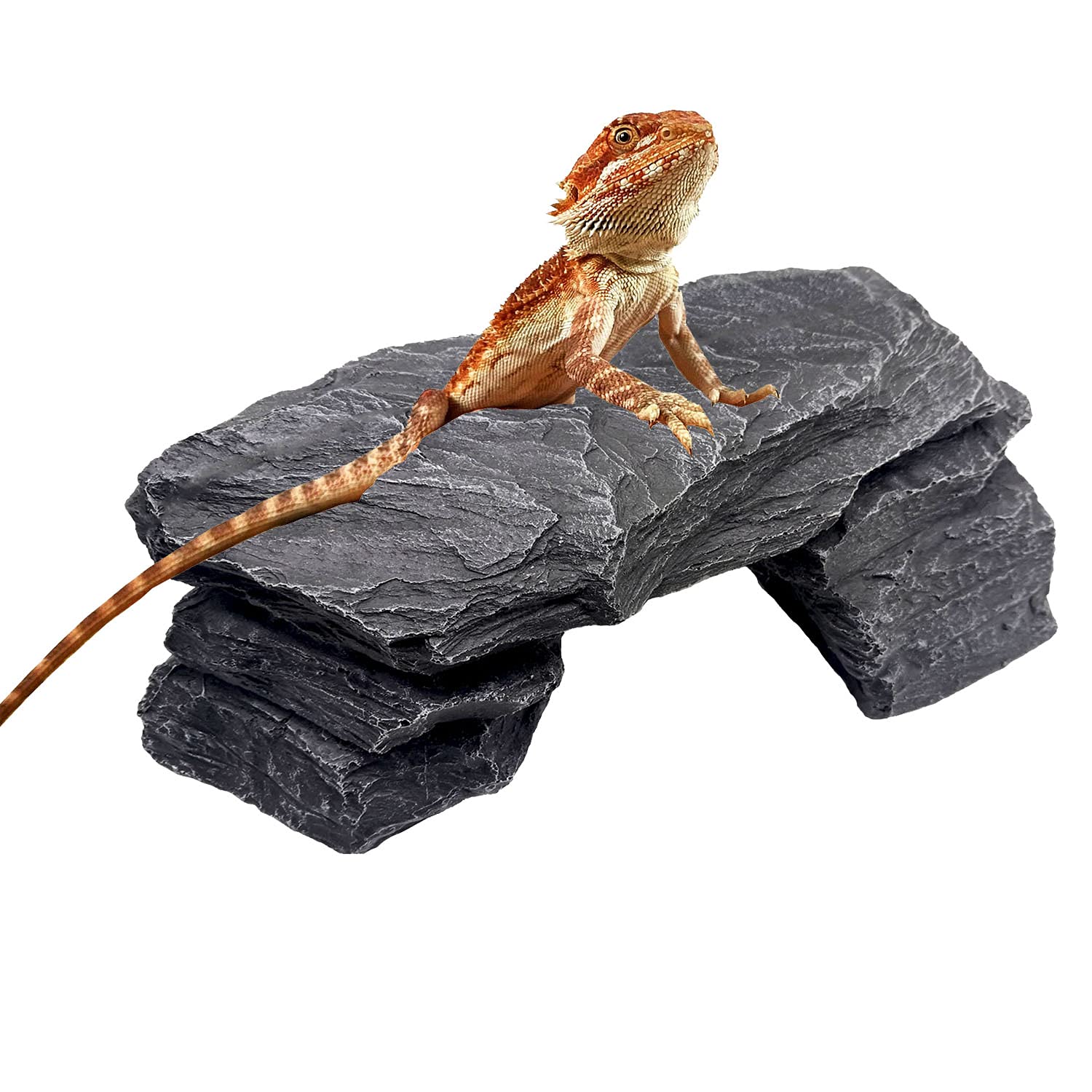EKUEY Shale Decorations for Terrariums Reptology Basking Ledges for Turtle, Reptiles, Amphibians & Aquarium