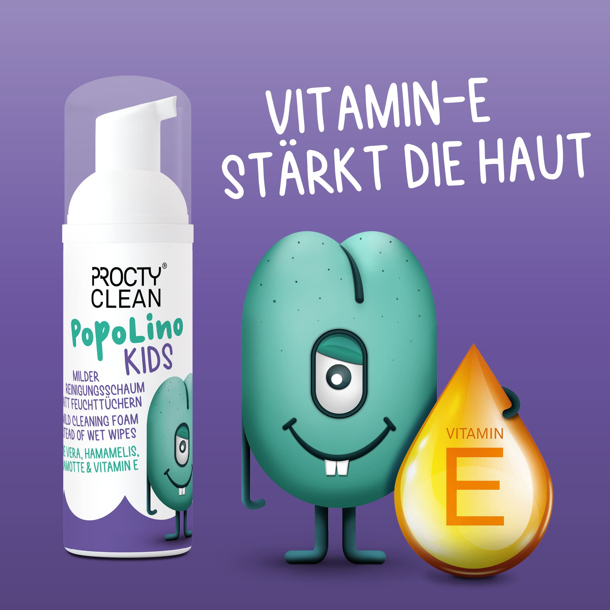 ProctyClean PopoLino - Mousse nettoyante douce au lieu du papier toilette humide - Mousse popo douce avec aloe vera, hamamélis et vitamine E - Pour démangeaisons, hémorroïdes et fissures anales ProctyClean PopoLino - Mousse nettoyante douce au lieu du papier toilette humide - Mousse popo douce avec aloe vera, hamamélis et vitamine E - Pour démangeaisons, hémorroïdes et fissures anales