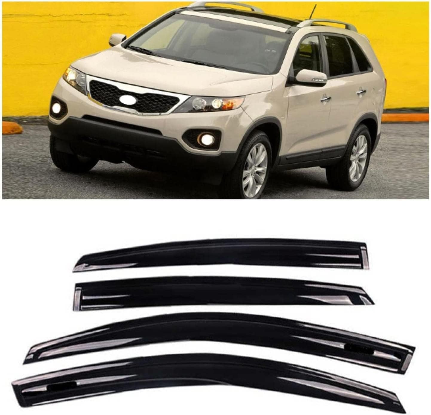 PANXUC Car Wind Deflectors for KIA Sorento 2009-2012, Side Window Wind Rain Deflector Window Visor Sun Rain Guard Smoke Guards