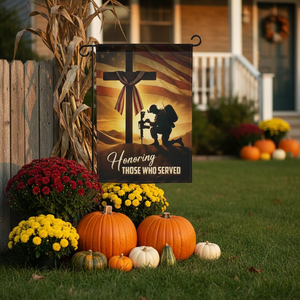 Army Veteran Garden Flag 12x18 Inch Double Sided Military Flag for Veterans & Armed Forces - Honoring Soldiers, Memorial Day Patriot Day Christmas Day & Patriotic Yard Decor - Image 5