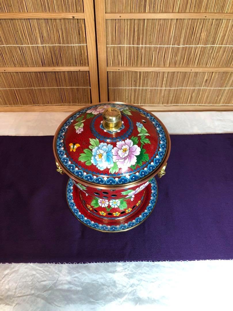 中国 北京 七宝焼 景泰蓝 銅鍋 しゃぶしゃぶ火鍋美術品 1-2人 北京