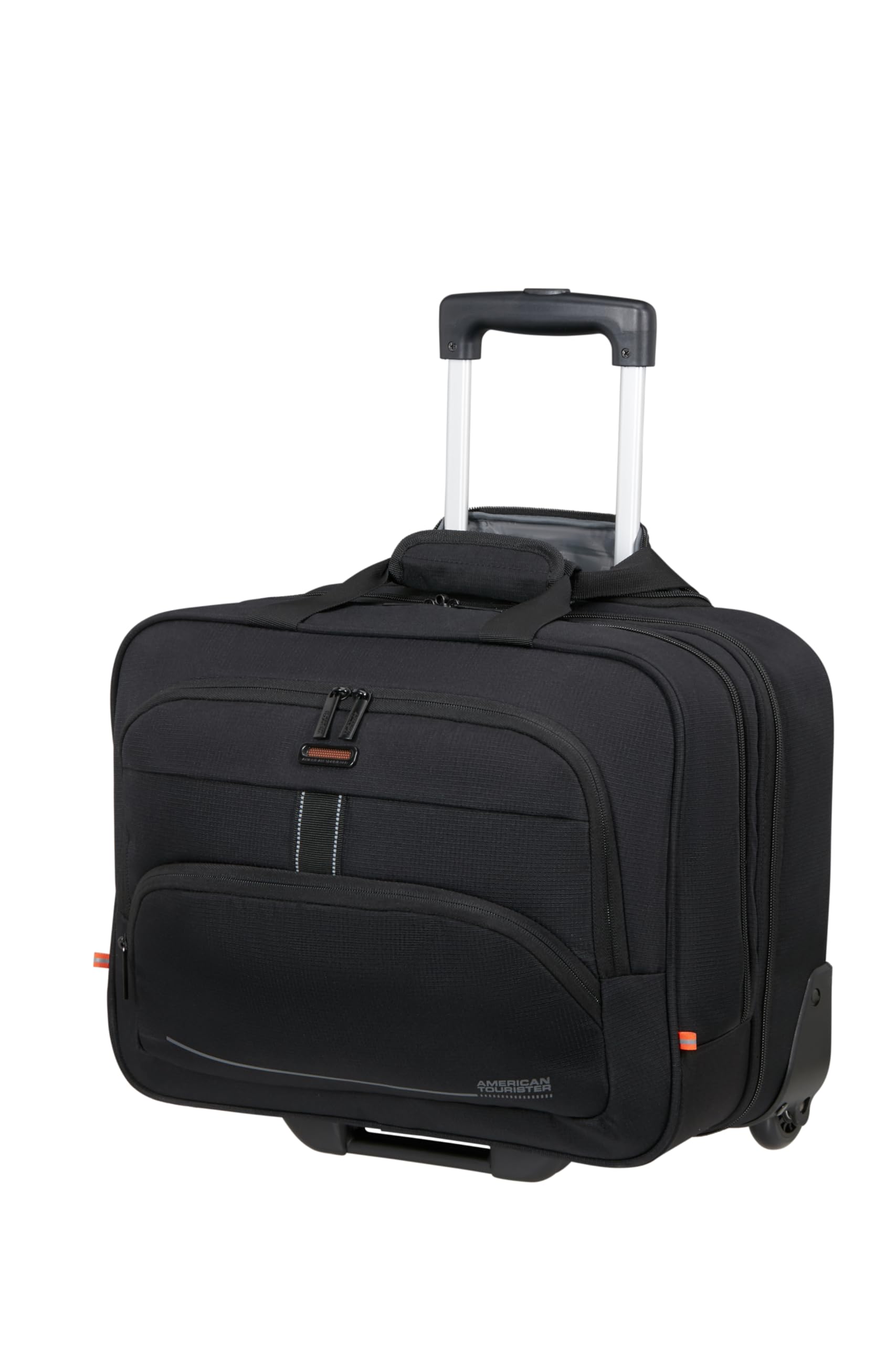 American Tourister AT Work NXT - Laptop Bag with Wheels 15.6", Cabin Luggage Business Trolley, Hand Luggage with Laptop Compartment, Pilot Case, Aeroplane Cabin Bag, 33 L, Black