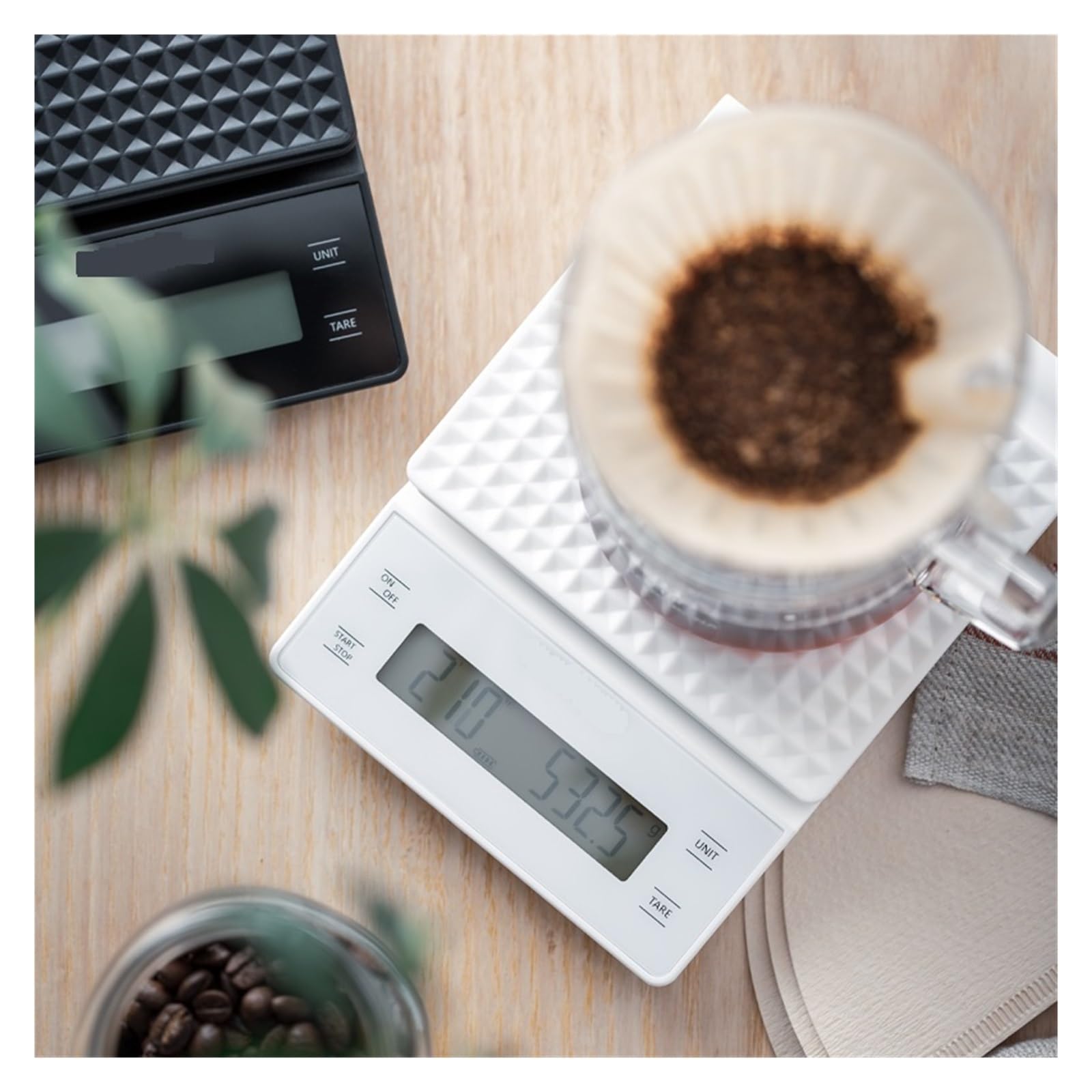 Báscula De Cocina Digital 0,1g/3kg Sensores Precisión Alimentos Electrónica Café Con Temporizador Incluye Almohadilla Protectora Impermeable Medición Precisa Esfuerzo(LCD BLACK)