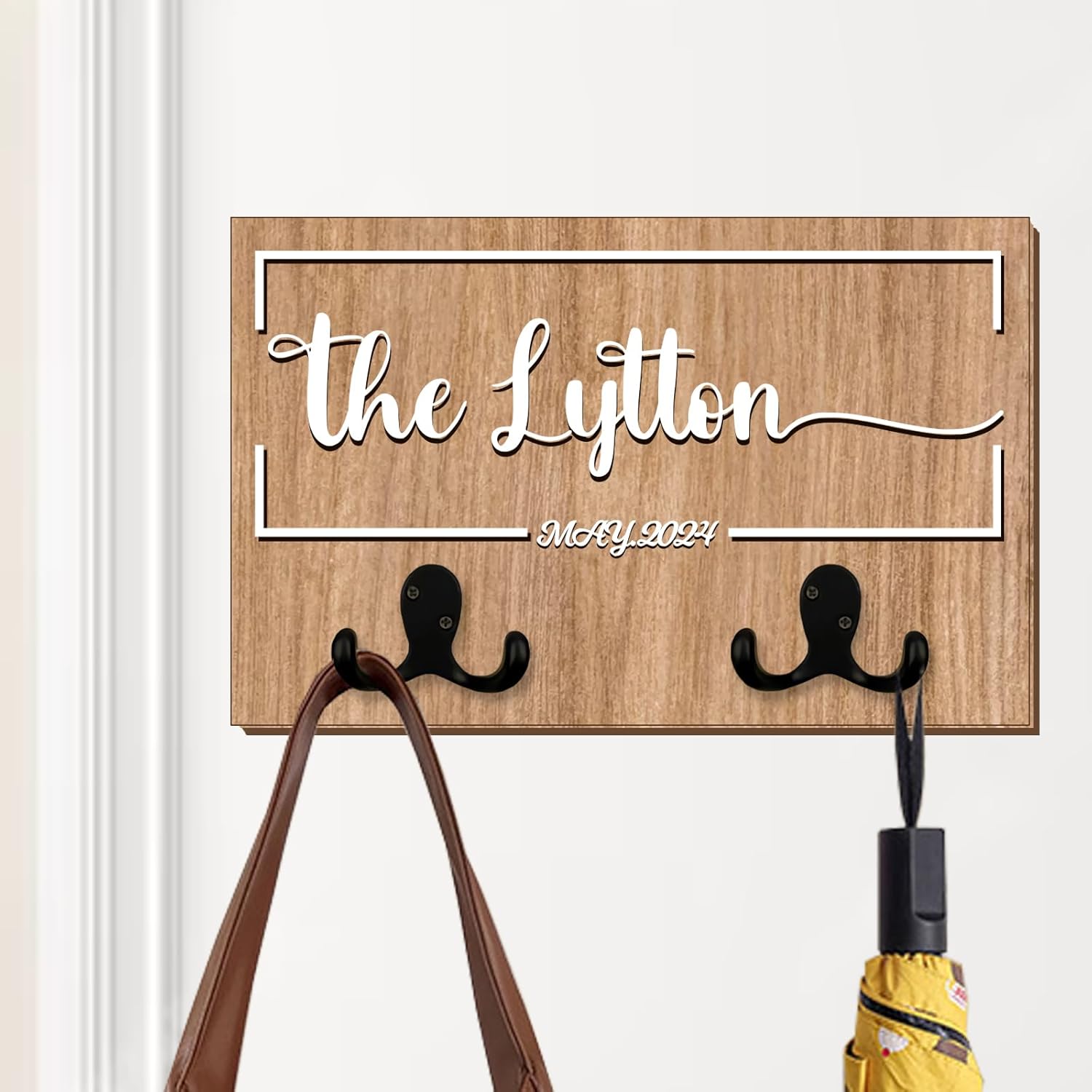 Personalized Dog Leash Holder Hook Custom Clothes Cook for Wall Keys, Storage Organizers