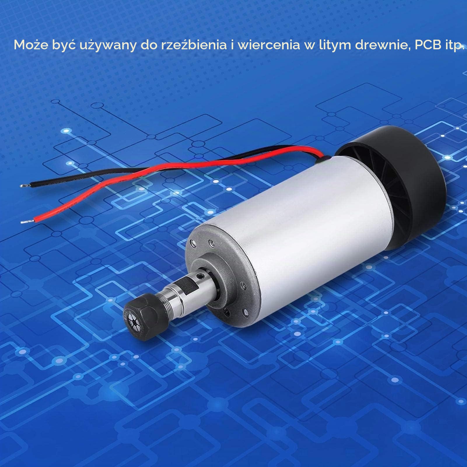 Silnik wrzeciona, bezszczotkowy silnik wrzeciona 300W 52mm DC 48V wrzeciono CNC ER11 chłodzony powietrzem silnik wrzeciona zestawy silników do grawerki