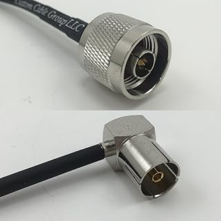 12 inch RG188 N MALE to DVB Pal Female Angle Pigtail Jumper RF coaxial cable 50ohm Quick USA Shipping
