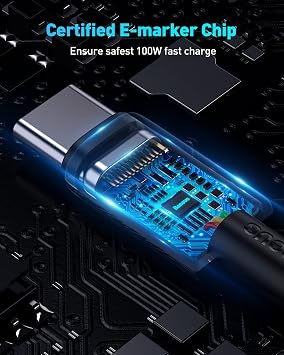 Baseus USB C Cable, 100W PD 5A QC 4.0 Fast Charging USBC to USBC Cable, Zinc Alloy Nylon Braided Type C Charger Cord for iPhone 16 15 Pro Plus Pro Max, MacBook, iPad Pro/Mini, Samsung S23/S22+