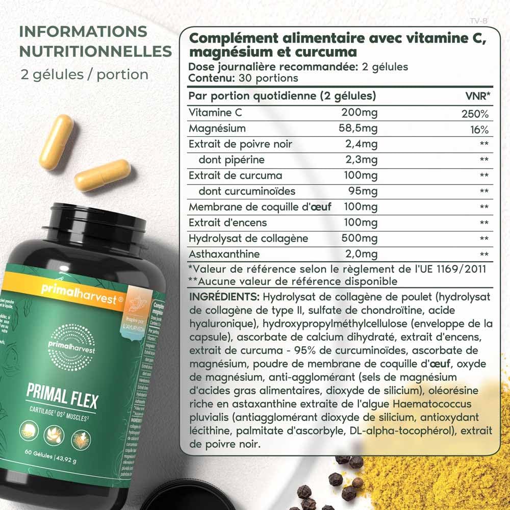 Primal Flex - complément alimentaire quotidien, sans gluten, sans lait