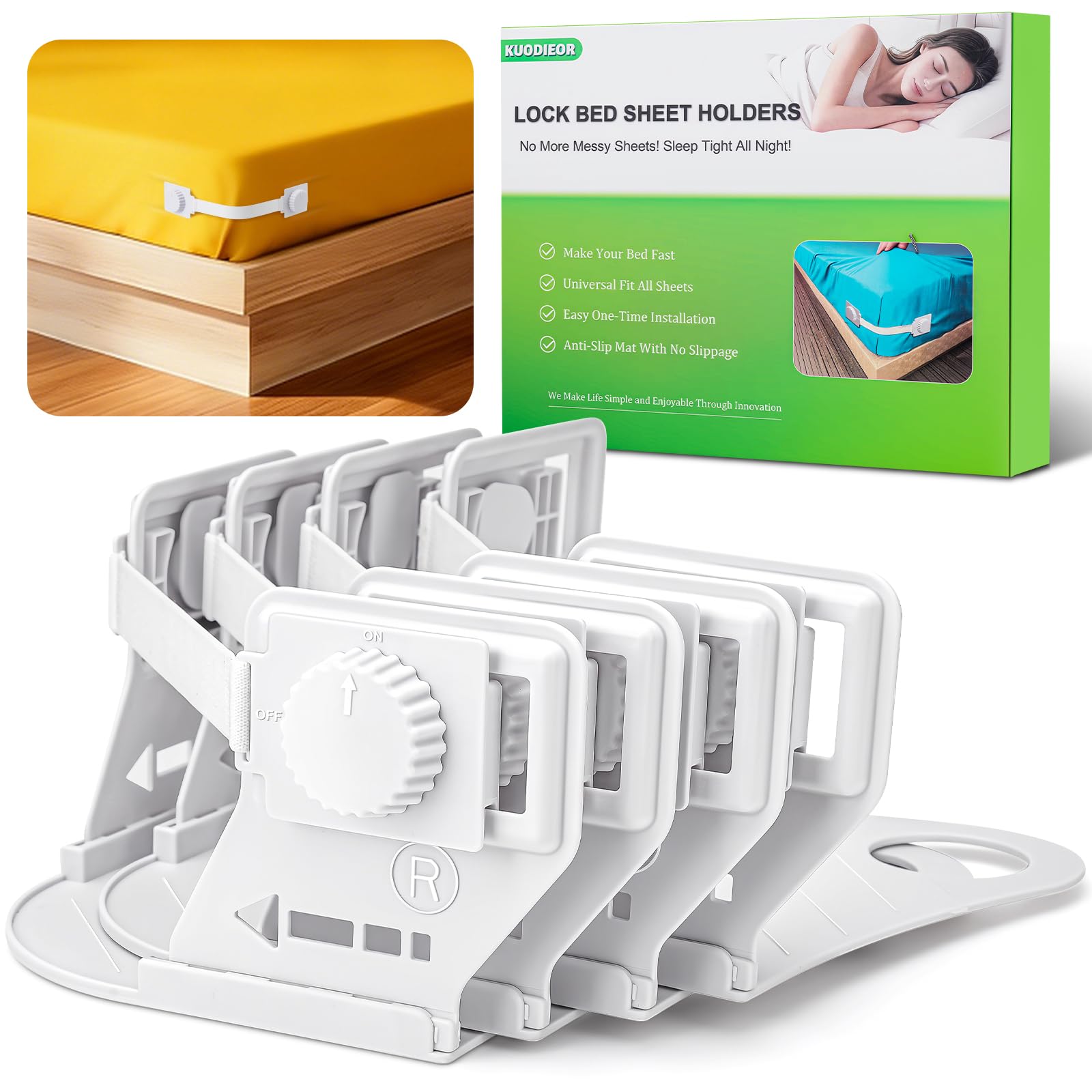 KUODIEOR Lock Bed Sheet Holders - replacement parts | Mubboo