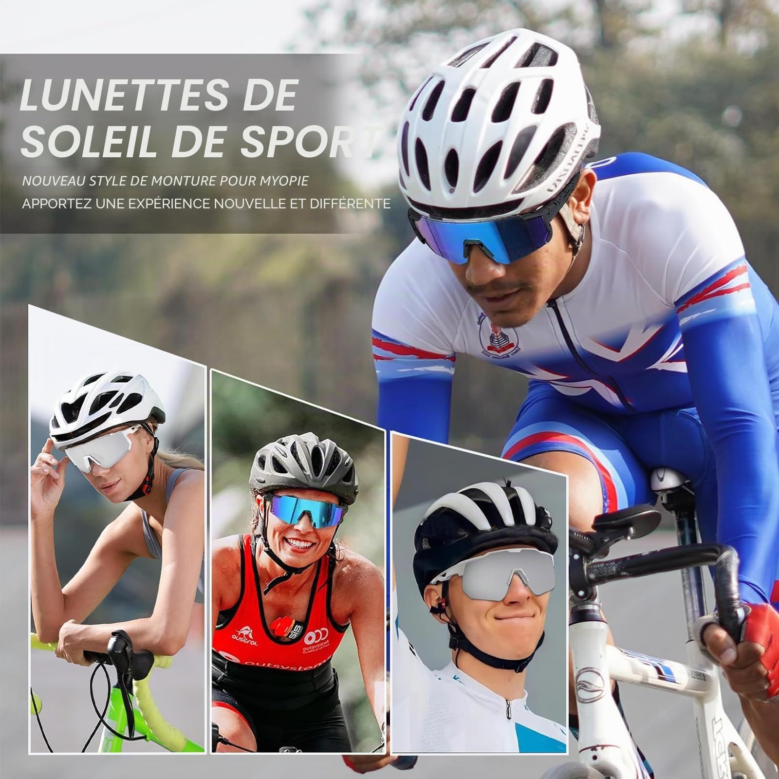 DabbOo 2 PCS Lunette Velo Homme Femme Lunettes de Cyclisme Polarisées Lunettes de Soleil de Sport Protection UV400 pour Lunette Running, Course à Pied, Ski et Autres Activités de Plein Air