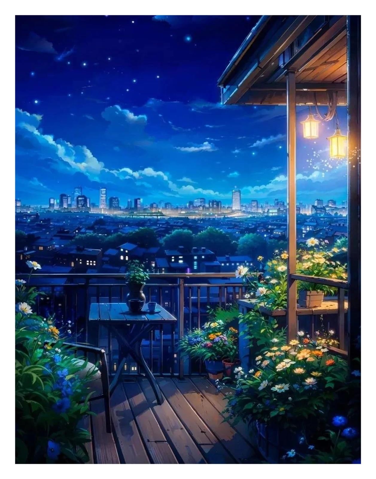 Peinture paysage Tokyo violet pour raviver un mur blanc triste