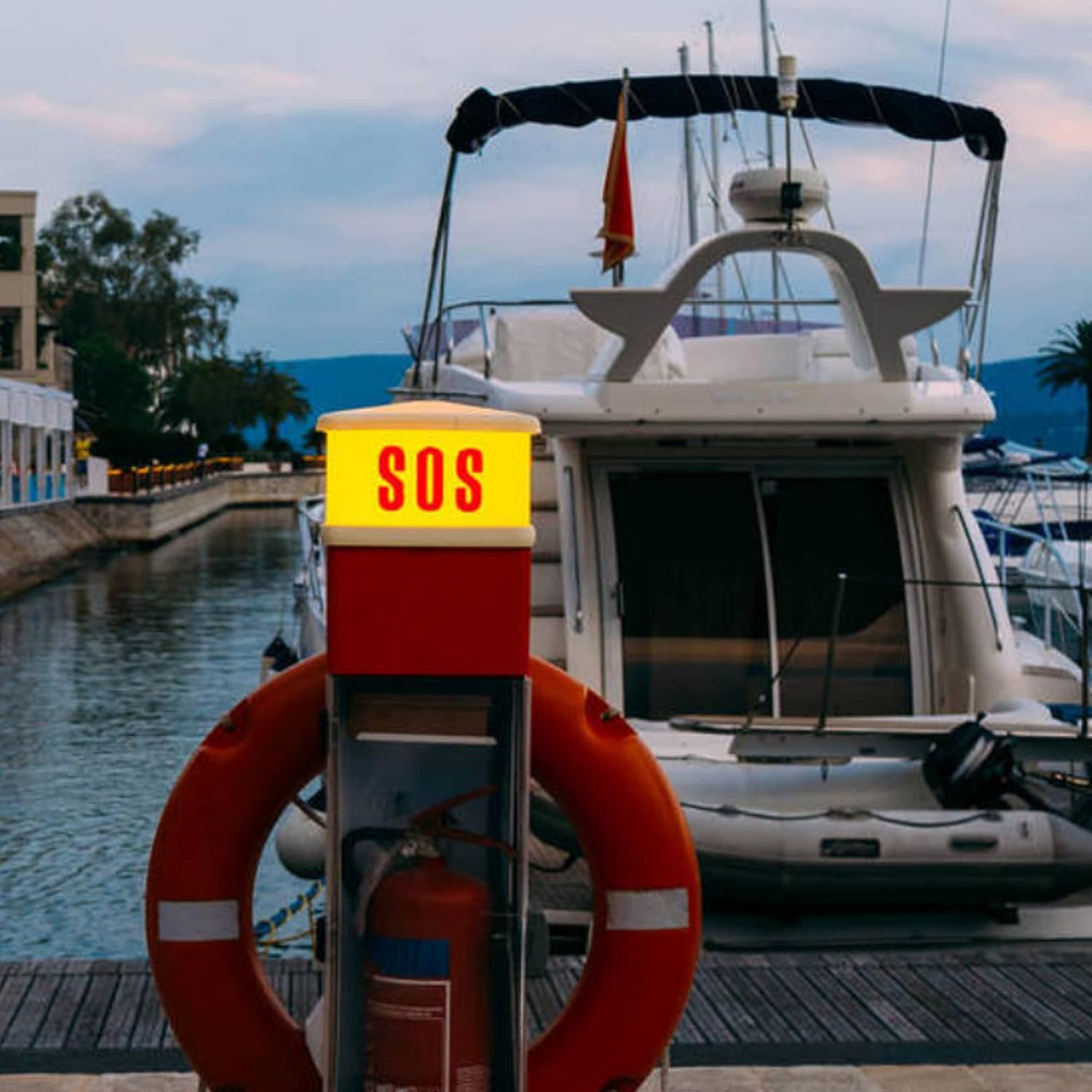 Boat Throw Rings 23",Life Ring with Fluorescent Reflective Strip, Outdoor Professional Water Life Ring, with Orange Grab Lines (8mm×20m)